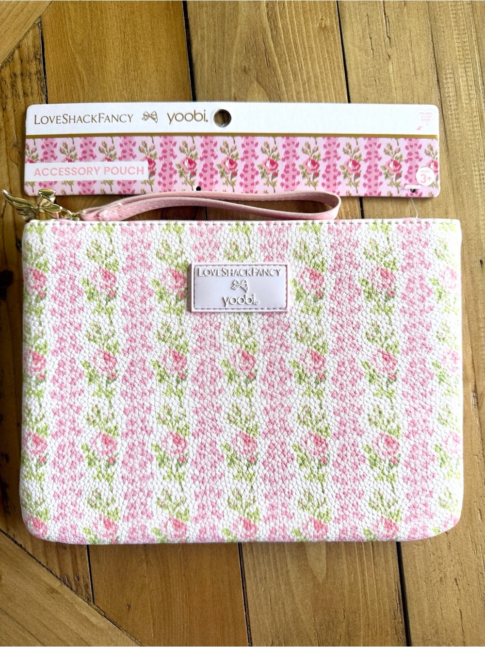 LoveShackFancy Target Blooming Heirloom Pencil Case w/strap Strawberry Macaroon